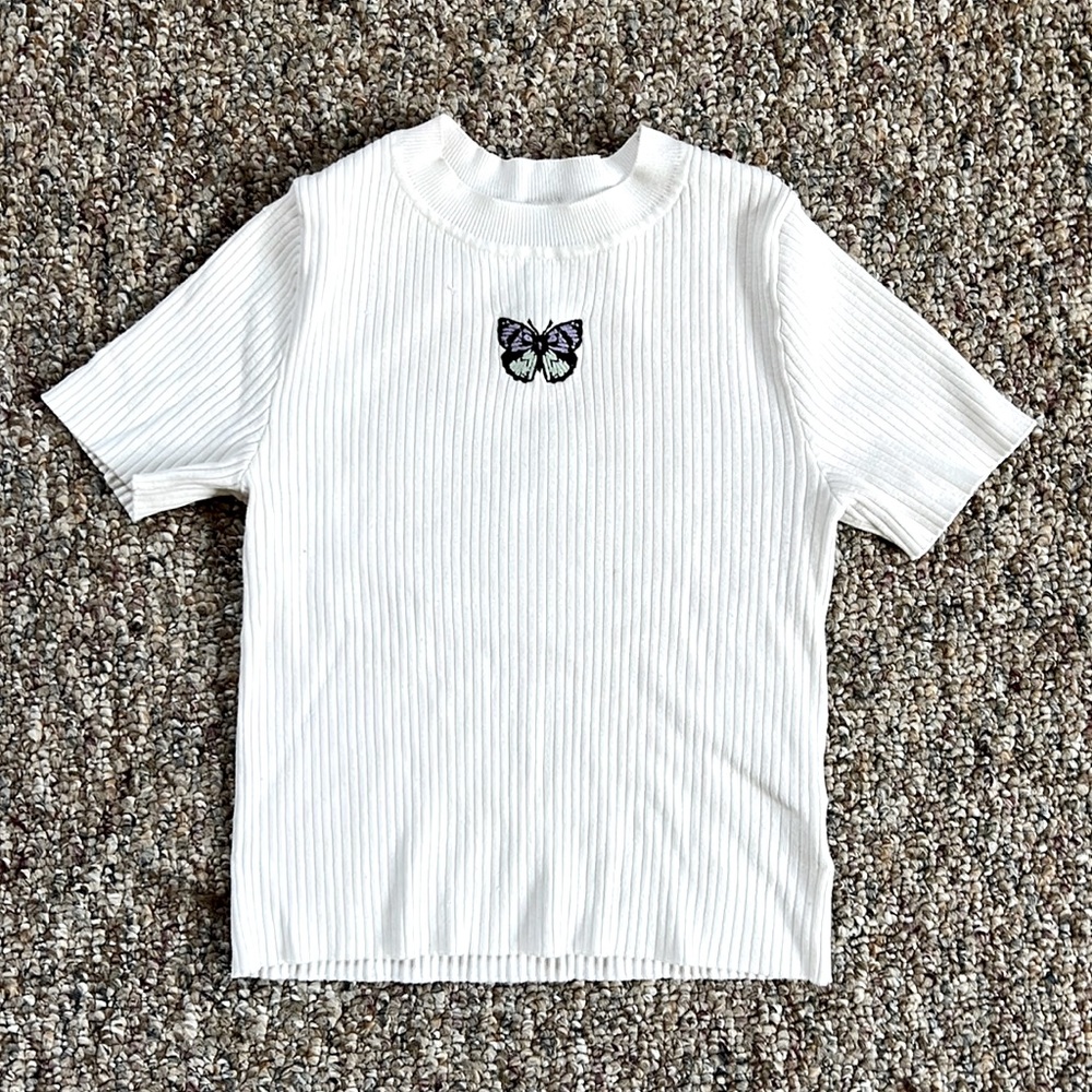 White Butterfly Tee - Picture 1 of 2